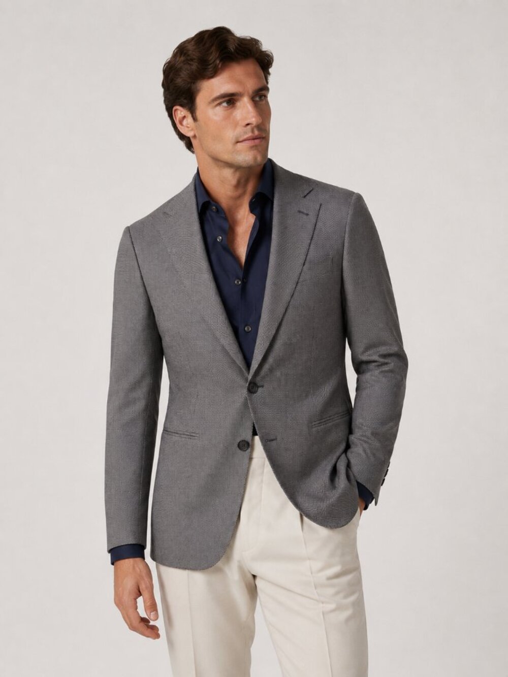 SuitSupply Washington Drago Super 120's Wool Sport Coat Blazer 36S Blue Gr